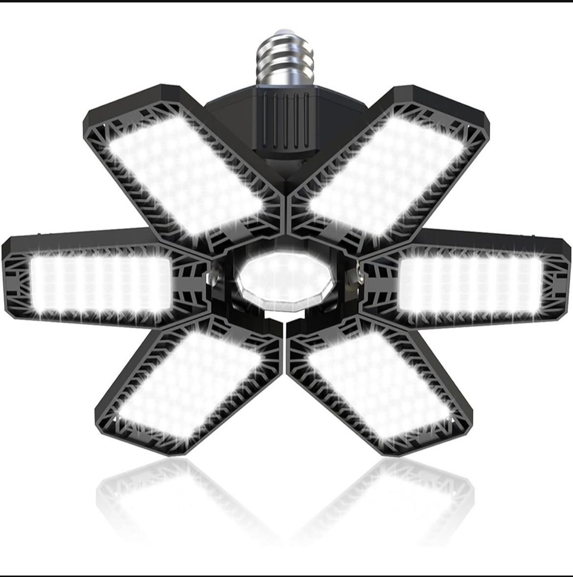 LED Garage Light 1 Pack - 180W 18000LM Garage Lights Ceiling Led with6 Adjustable Panels, 6500K Day