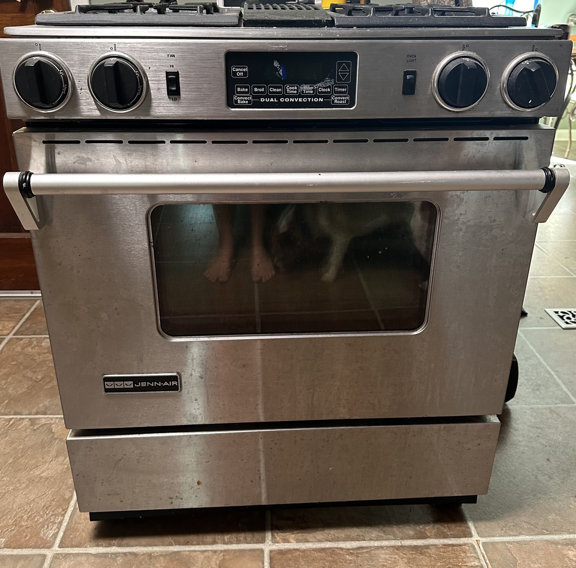 Jenn-Air Slide In Oven Range And Free Fridge