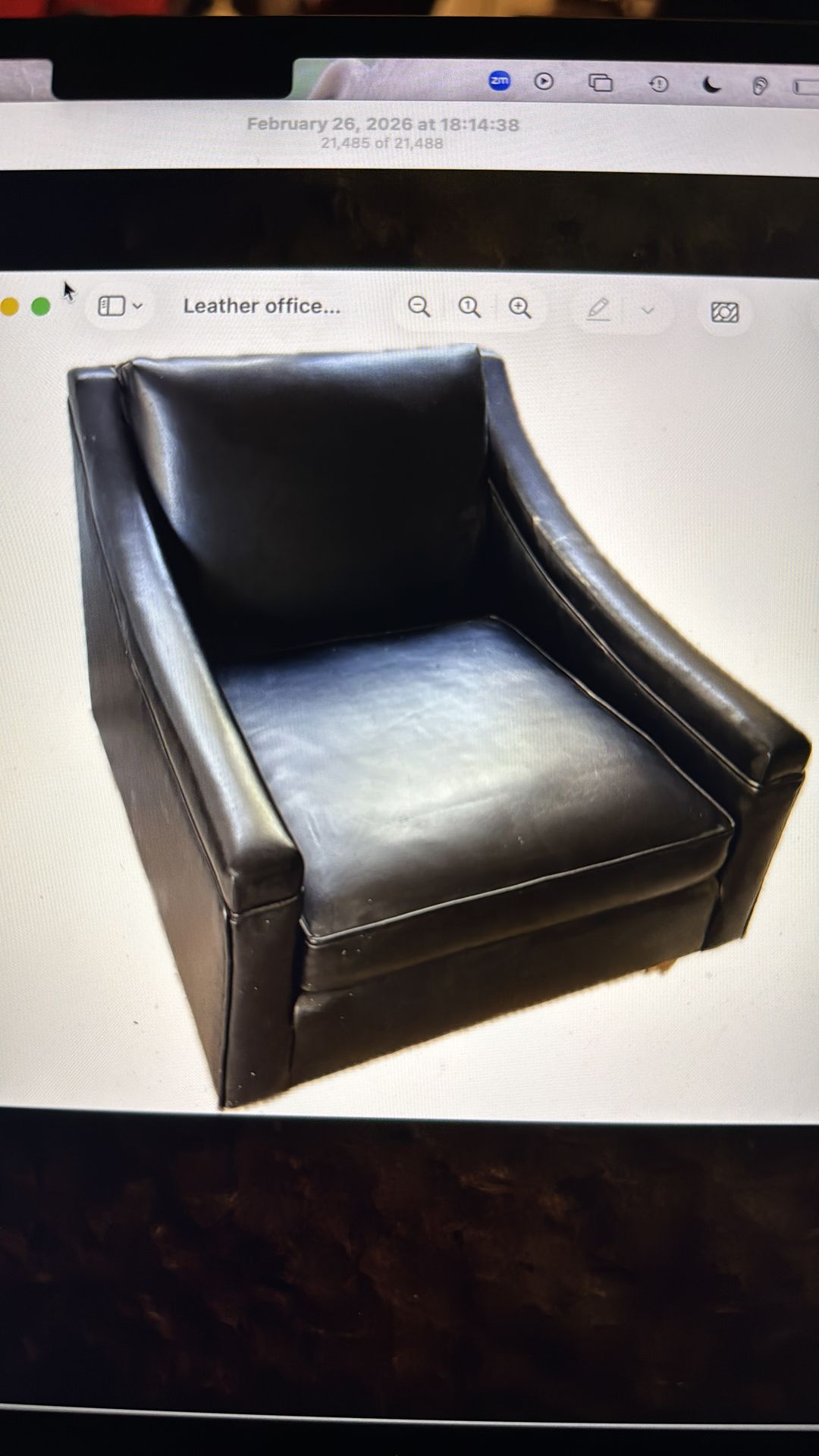Cool leather Mid Century Modern side chair
