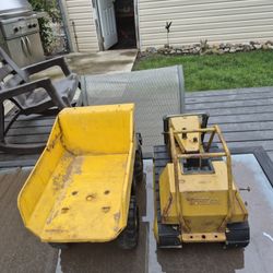 Two vintage tonka, vehicles, one dump truck and one bulldozer