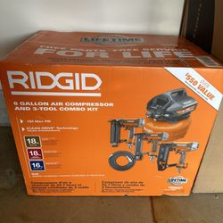 Brand New Rigid 6 Gallon Air Compressor 3 In 1 Set