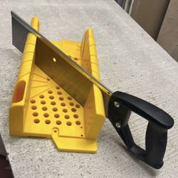 Tools - 12” Miter Box, Heavy Duty Plastic with Ruled Edge, 45 & 90 Degree Fixed Cut Angles to Include a Saw by Stanley. ONLY $15.