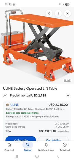 Lift table operador battery