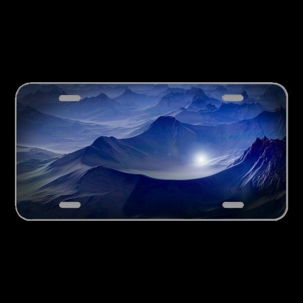 License Plate Novelty Car Front Planet Fantasy World Landscape