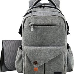 Hap Tim Diaper Bag/Backpack & Changing Mat Charcoal Grey