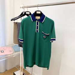 Gucci Green Polo Shirt New 