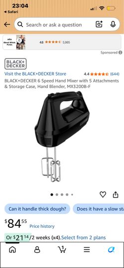 BLACK+DECKER 6 Speed Hand Mixer MX3200B-F