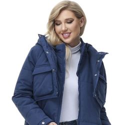 Blue Winter Coat With Faux Fleece 