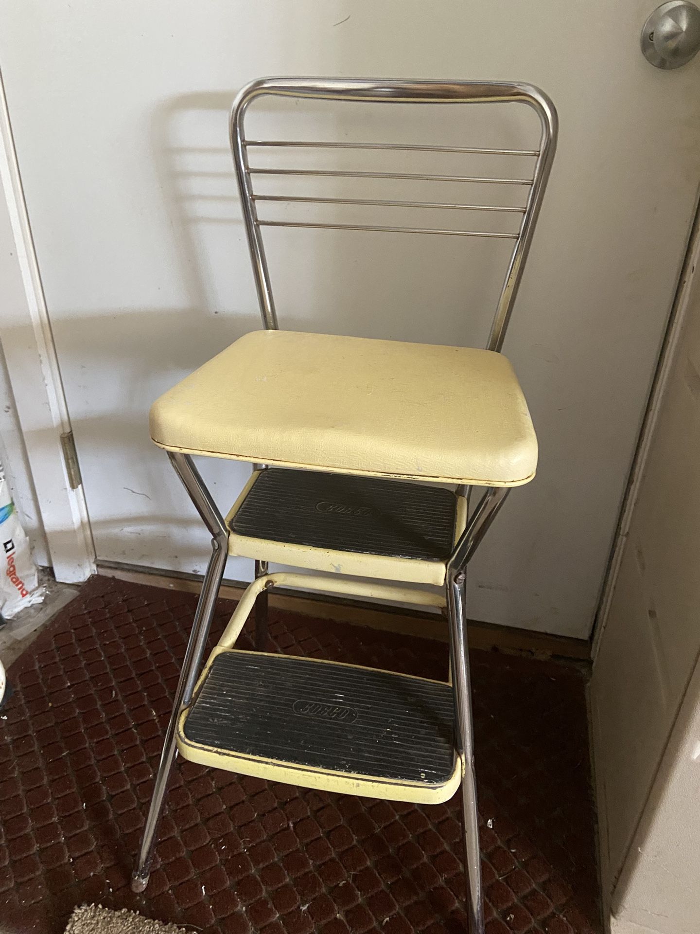 MCM Vintage Chrome Stool Youth Chair Retro Step Stool