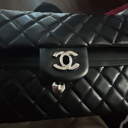 Chanel Classic Double Flap – Black Lambskin with Silver Hardware
