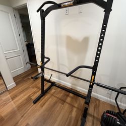 Powertec Workbench Half Rack With Dip Bars, Chin Up Bar, Spotters And J Hooks