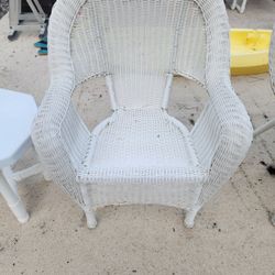 2 chairs 2 tables. pvc. plastic wicker