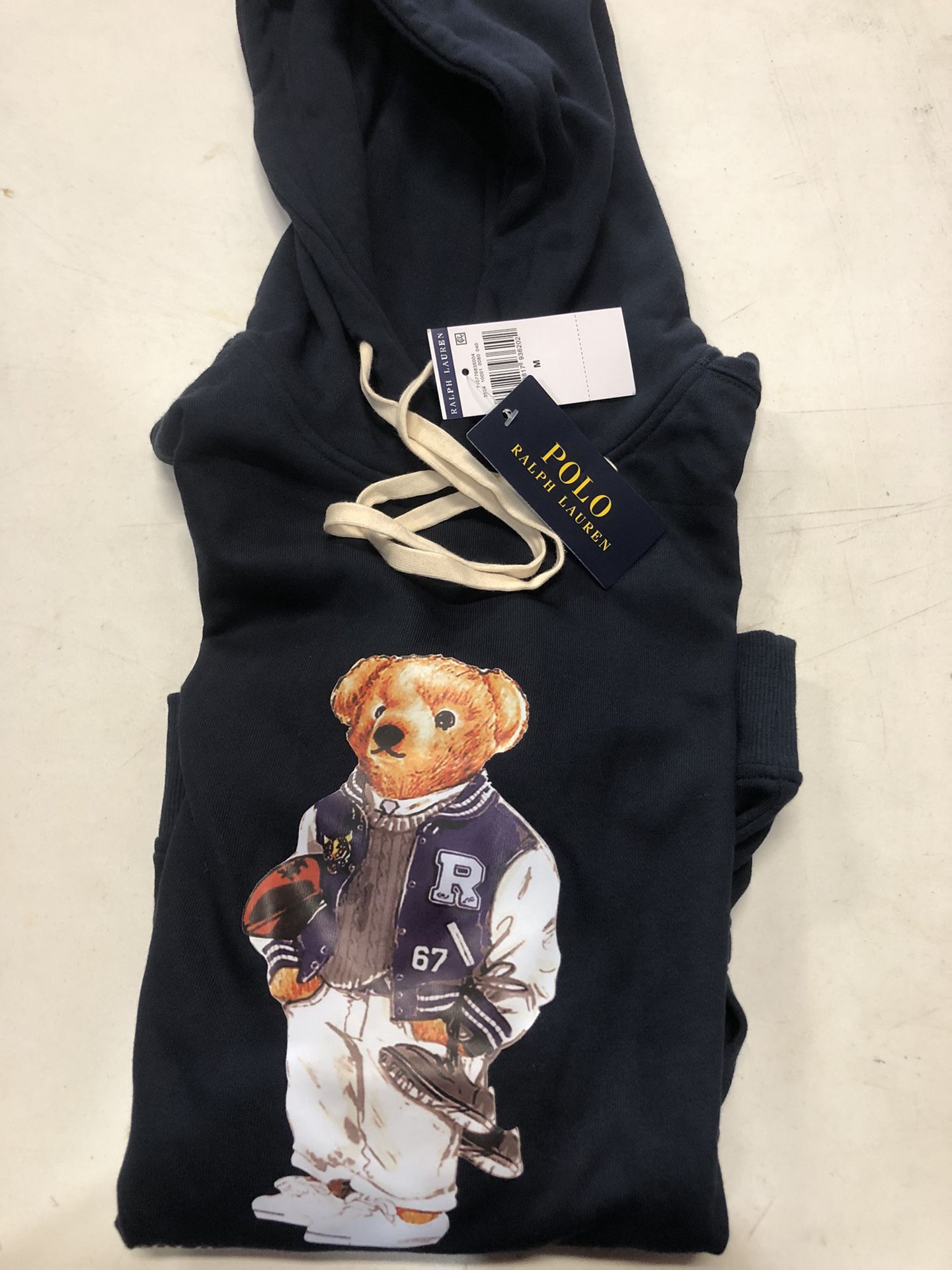 NWT Polo Ralph Lauren Polo Bear Hoodie Navy Blue Size Medium