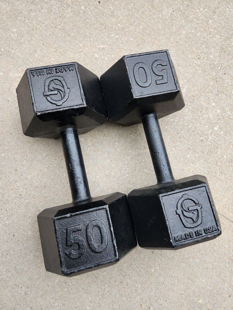 Iron Hex Black Dumbbell Pair 50s