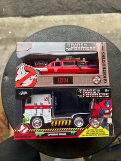 JADA TRANSFORMERS GHOSTBUSTERS Optimus Prime & ECTO-1 Jada 1:32 Die-Cast