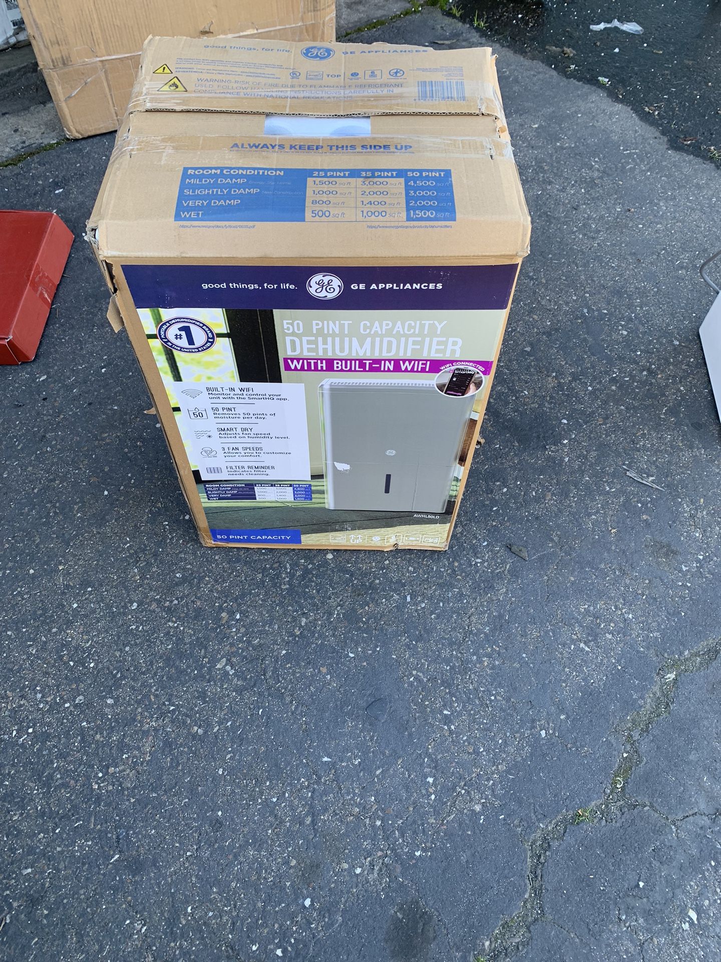 BRAND NEW GE 50 PINTS FOR WET ROOM DEHUMIDIFIER UP TO 4500 Sq Ft