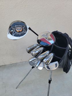 Taylormade RBLADEZ & R1 Golf Clubs Set Regular Flex  Right Handed W/Ping Latitude V2 Golf Bag