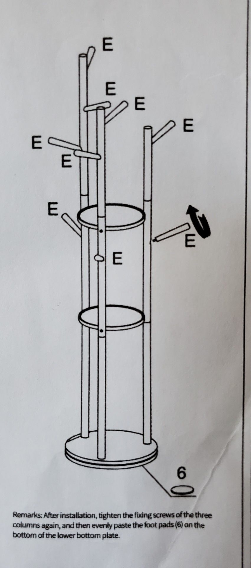Fancy Elegant Rotary Coat Rack With Shelves