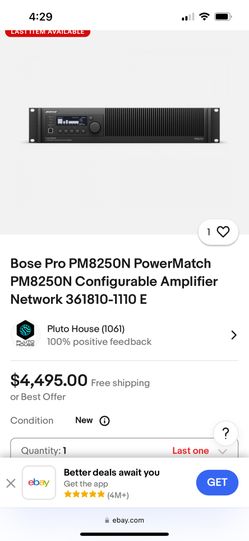 Bose Pro PM825ON Powermatch Amplifier