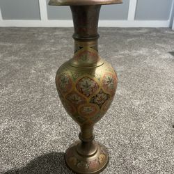 Vintage Bronze Bouquet Vase Antique Made In India
