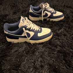 Nike Air Force 1 '07 LV8 Dark Blue And White  Size 9 Men’s