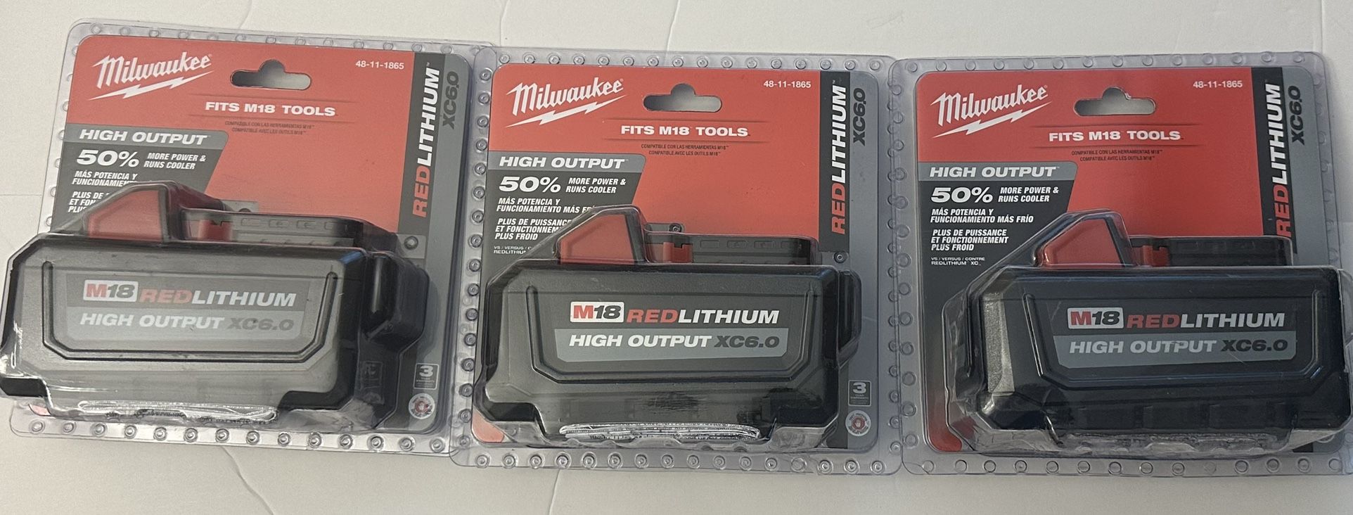 Milwaukee M18 18-Volt Lithium-Ion High Output Battery Pack 6.0Ah(3)
