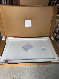 60”X30” Shower Base Pan Stand Up Right Drain in White bath bathroom