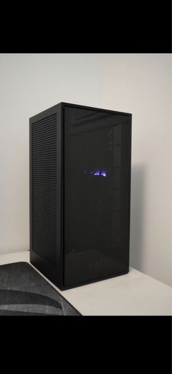NZXT H1 Mini Gaming PC with 2 gaming monitors