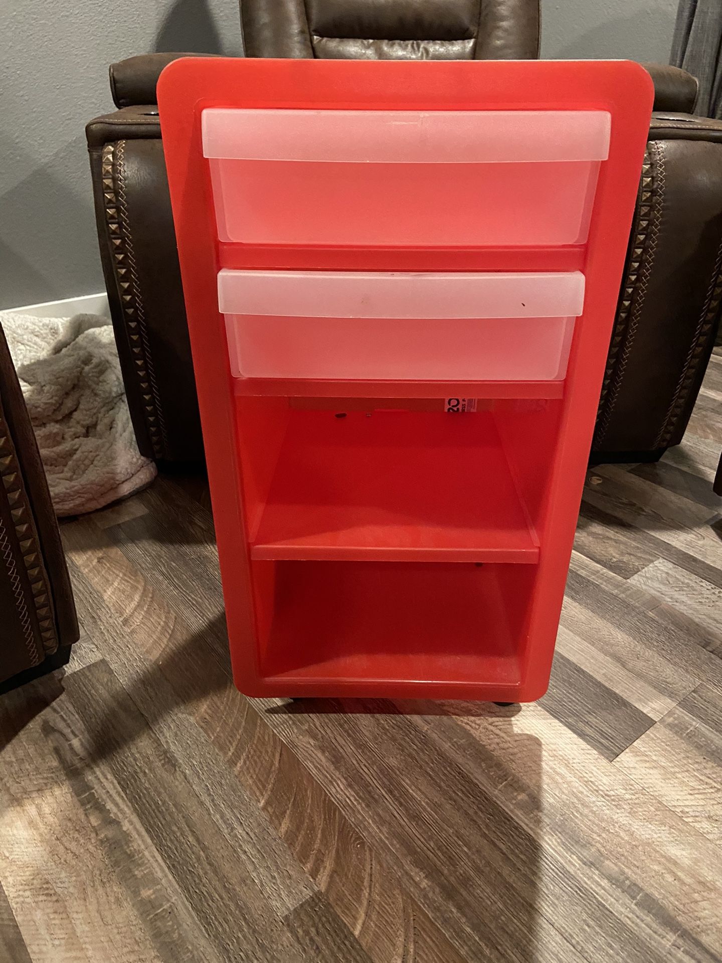 Red Plastic Storage Bins