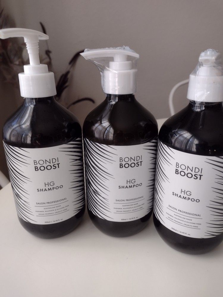 3 Full Bottles Of Bondi Boost HG Shampoo