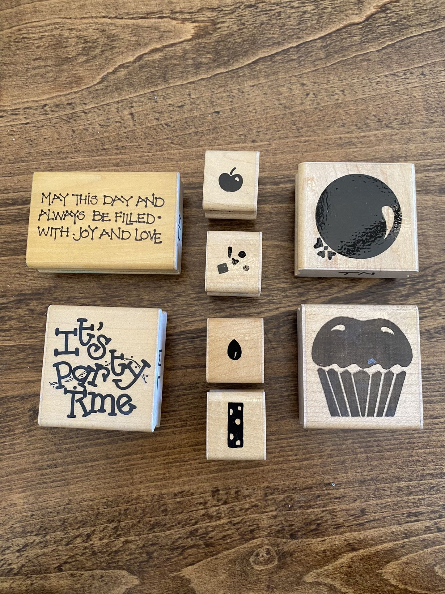 DOTS Birthday Wood Mounted Stamp Set Of 8