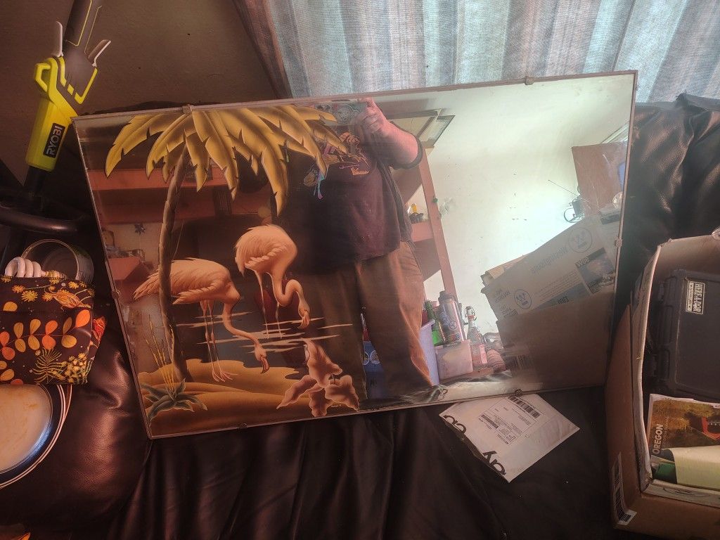 Large Flamingo Mirror