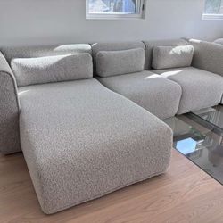 $2,290 OBO 🛋 Koala 4.5-Seater Chaise Sofa – Limestone