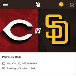 Padres Reds tickets 9/10/25