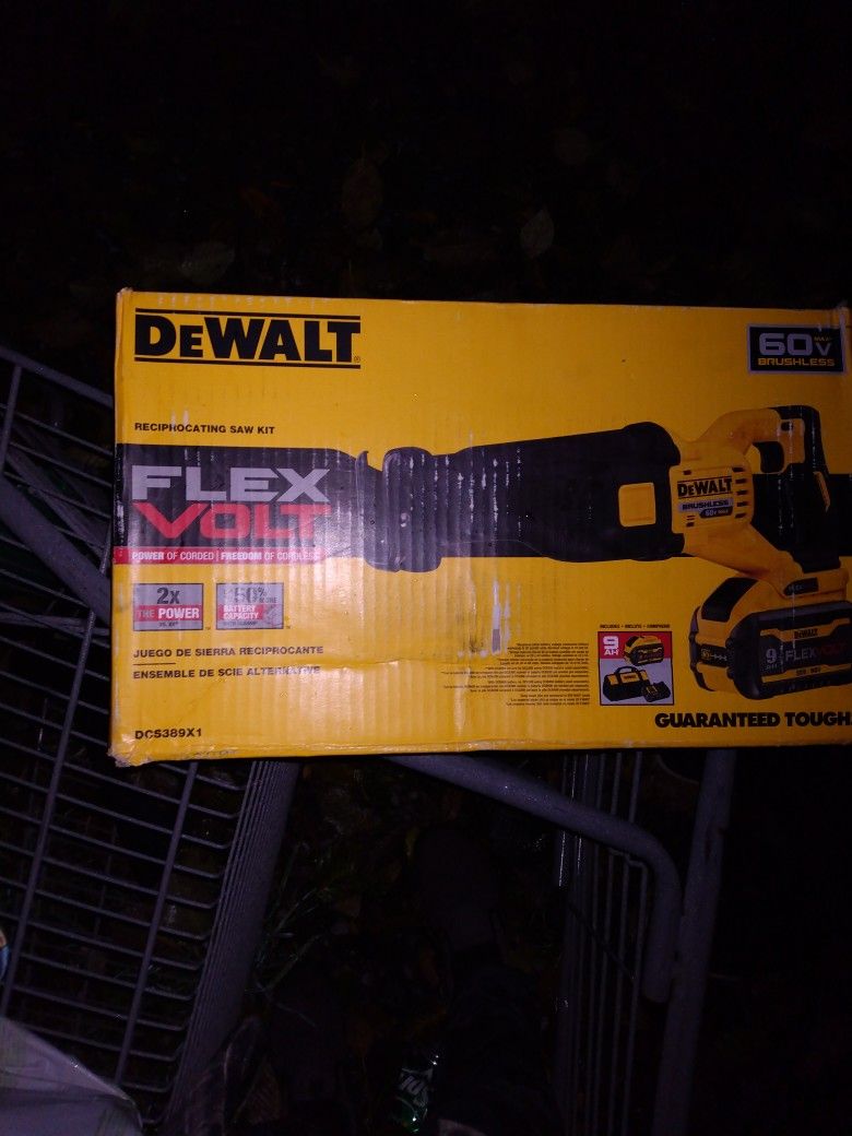 DeWalt Flexx Volt  (60 Volt) Cordless Sawzall Kit