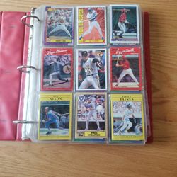 Binder With Over 200 Cards, Mostly Baseball,  Some  Foot Ball  And Basketball,   All Older Vintage Cards.