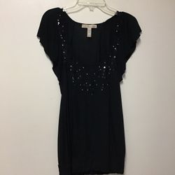Junior’s AMERICAN RAG 100% rayon black sequin pull over cap sleeve top… Size-XS