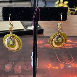 Copper And Tiger Eye Earring 