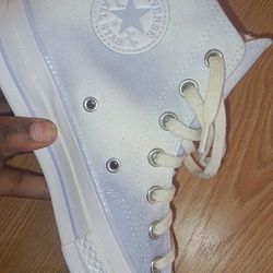 Cloudy Blue And White Converse