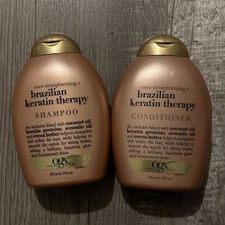 OGX Ever Straightening + Brazilian Keratin Therapy Shampoo & Conditioner Set 