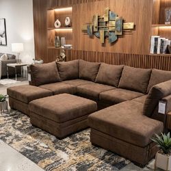 Brown sectional sofa