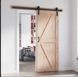 FREDBECK 32in x 80in Sliding Barn Door with 5.5FT Barn Door Hardware Kit