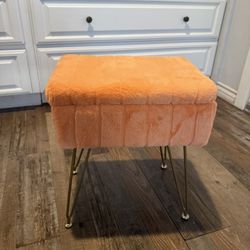 Orange Fuzzy Stool/chair