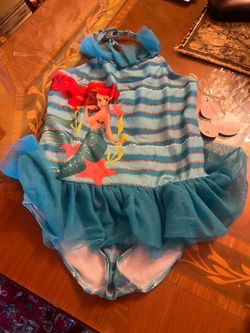 Brand new Disney Store Ariel Swimsuit The Little Mermaid Girls 9/10 One Piece