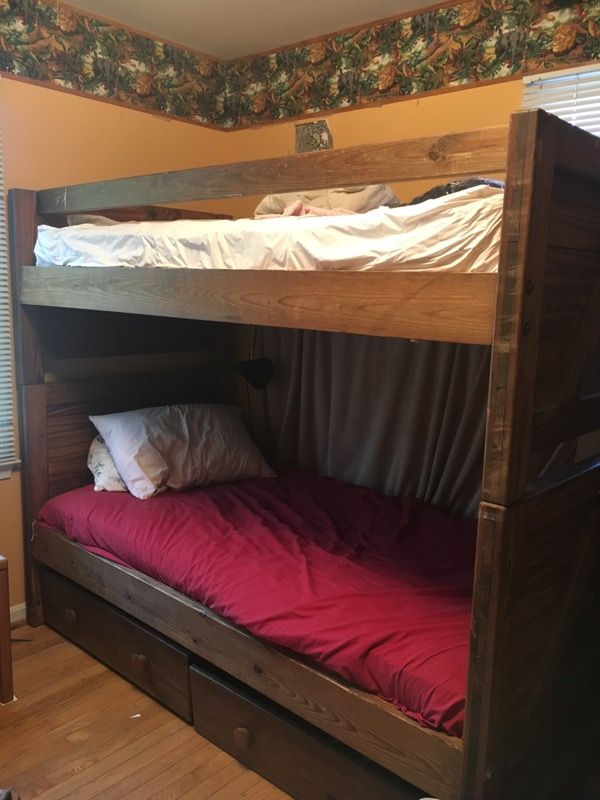 Custom bunk bed, night table and desk set