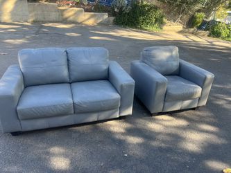 Loveseat and Chair Light Gray