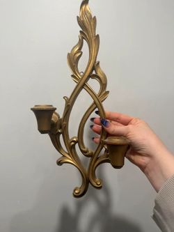 Vintage Gold Ornate Scrollwork Double Wall Sconce