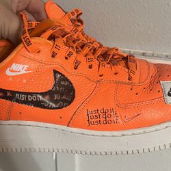 orange just do it air force 1