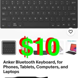 Anker - Bluetooth Keyboard, for Phones, Tablets, Computers, and Laptops