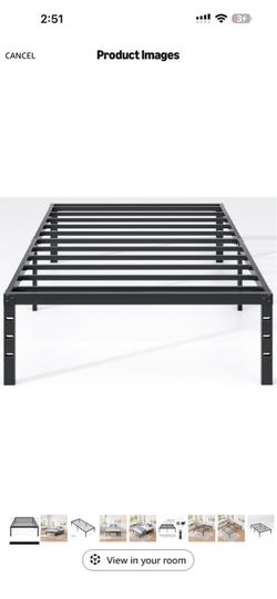JETO Metal Bed Frame,Twin Size Bed Frame with Storage Space,12 Inch